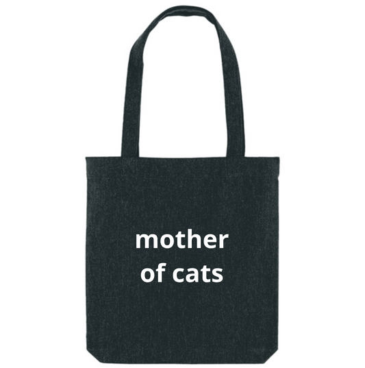 Katoenen tote met speelse tekst voor vrouwen die van katten houden
