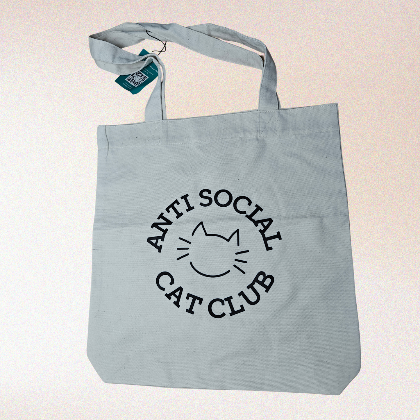 Totebag met de tekst “Anti Social Cat Club”, perfect voor introverte kattenfans
