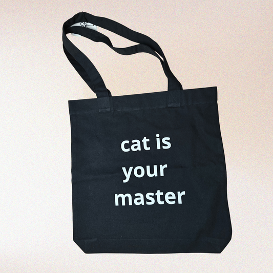 Duurzame tas met humoristische boodschap voor echte cat lovers.