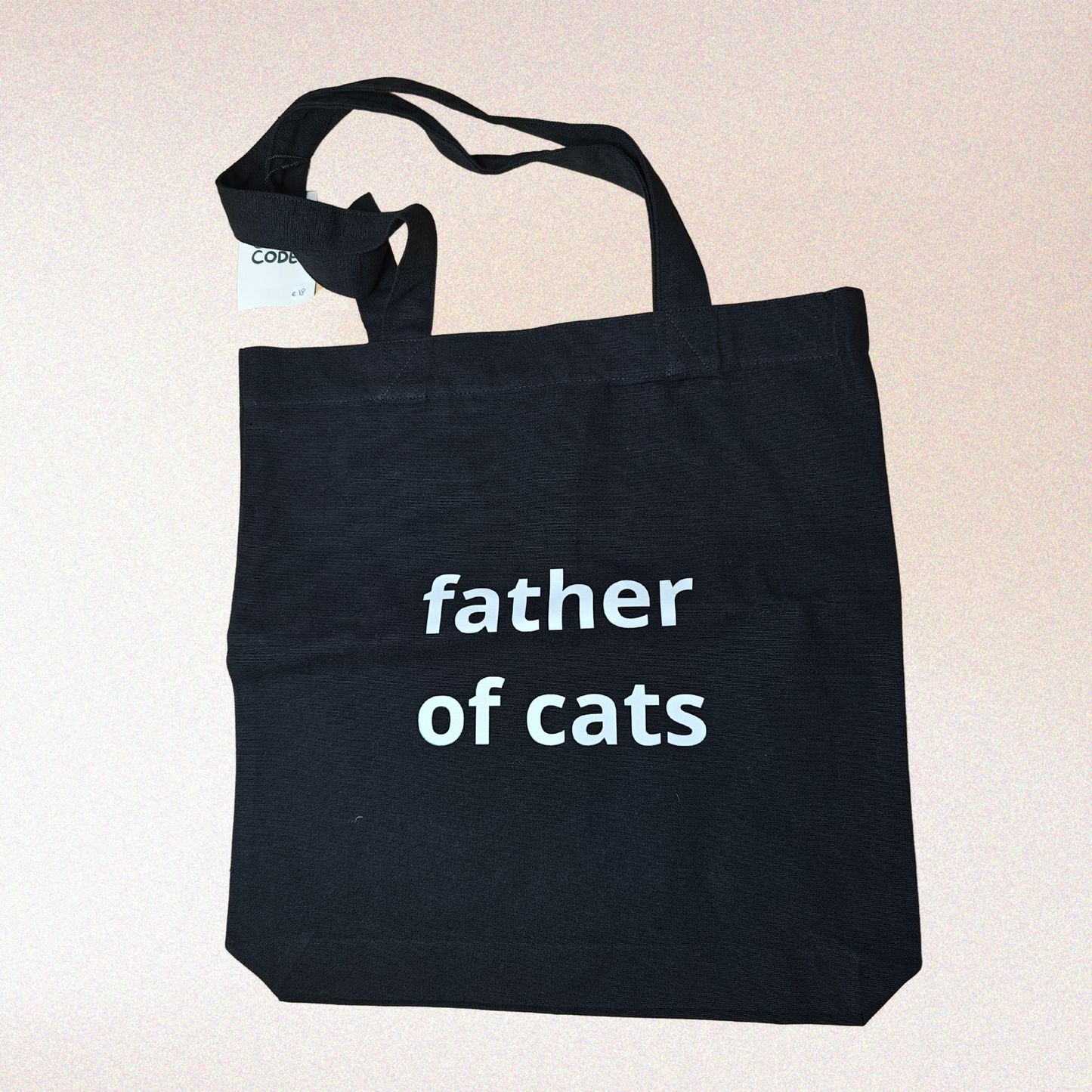 Katoenen totebag met de tekst “Father of Cats”, ideaal voor cat dads