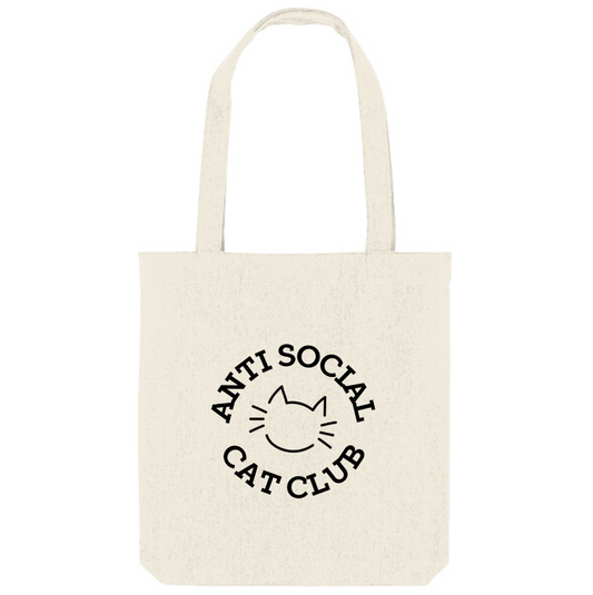 Zwarte katoenen tas met humoristische boodschap voor cat lovers