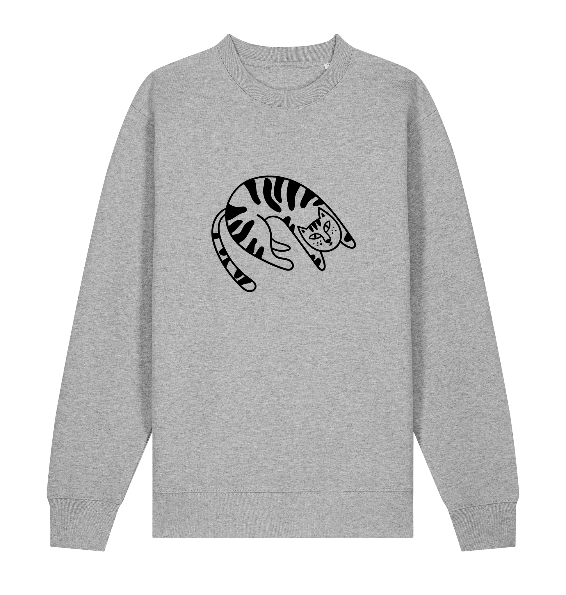 Heather Grey Printed Sweater Front