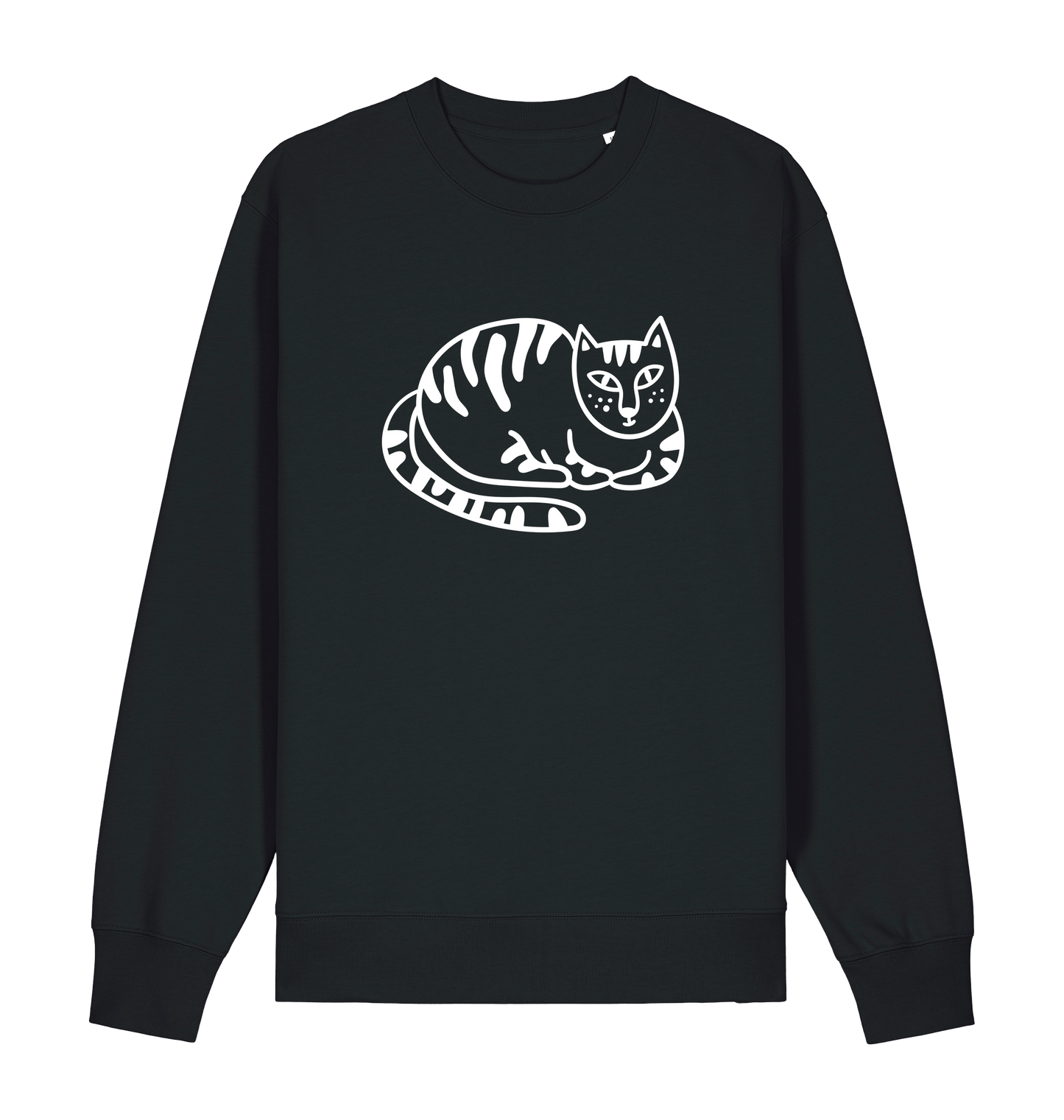 Black Printed Sweater Front