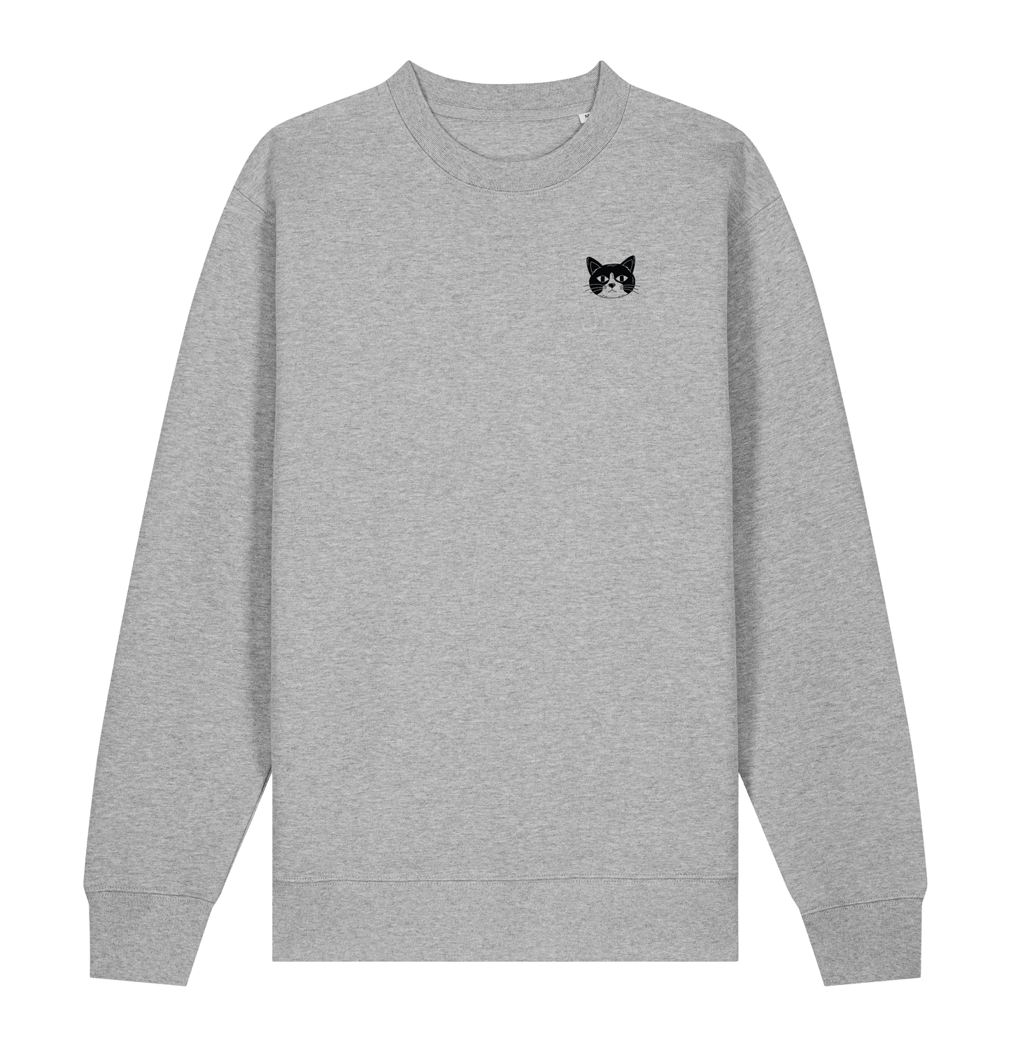 Heather Grey Printed Sweater Front