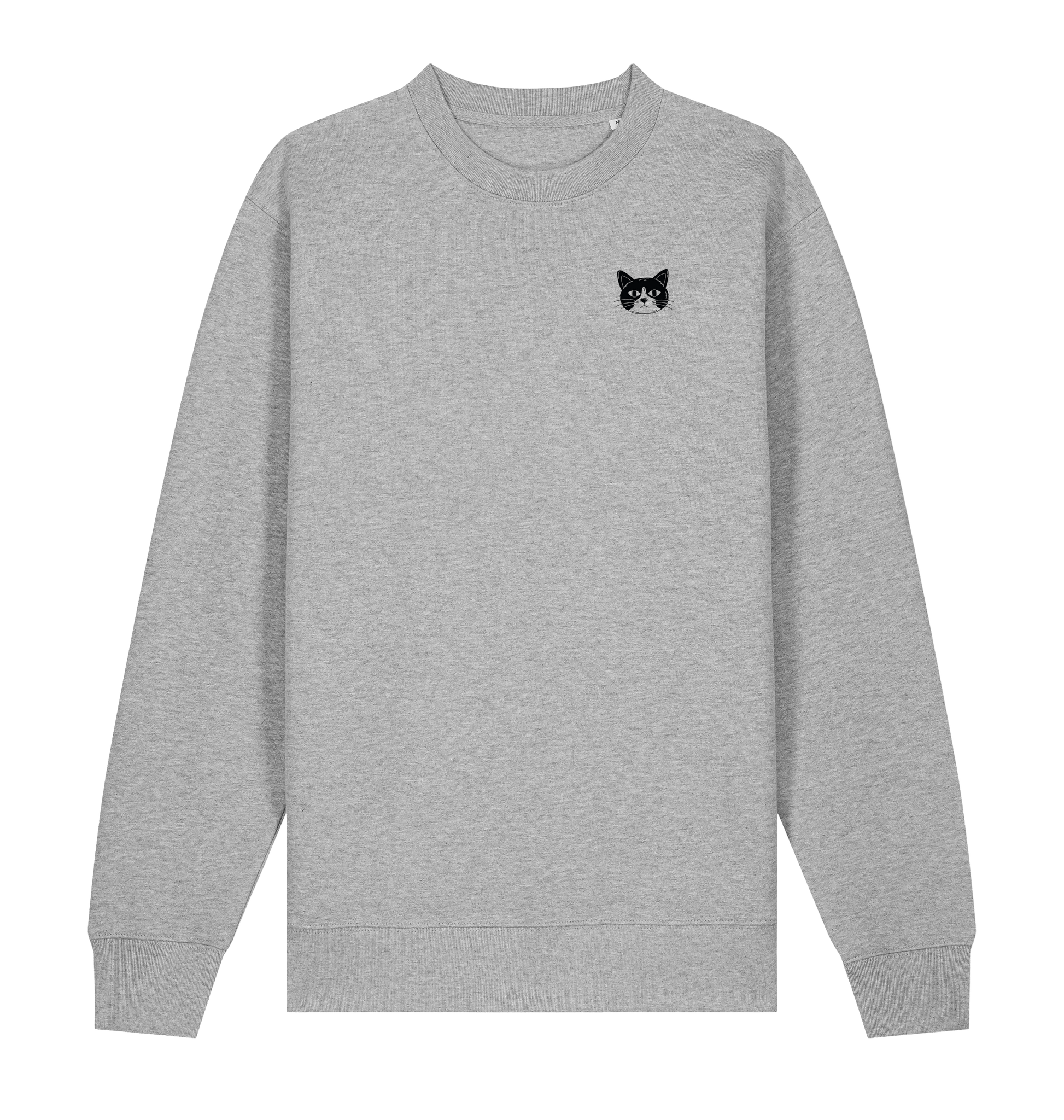 Heather Grey Printed Sweater Front