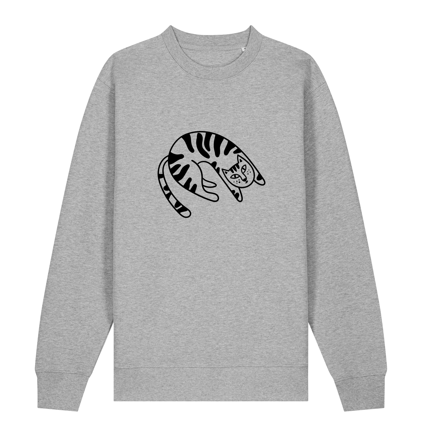 Heather Grey Printed Sweater Front