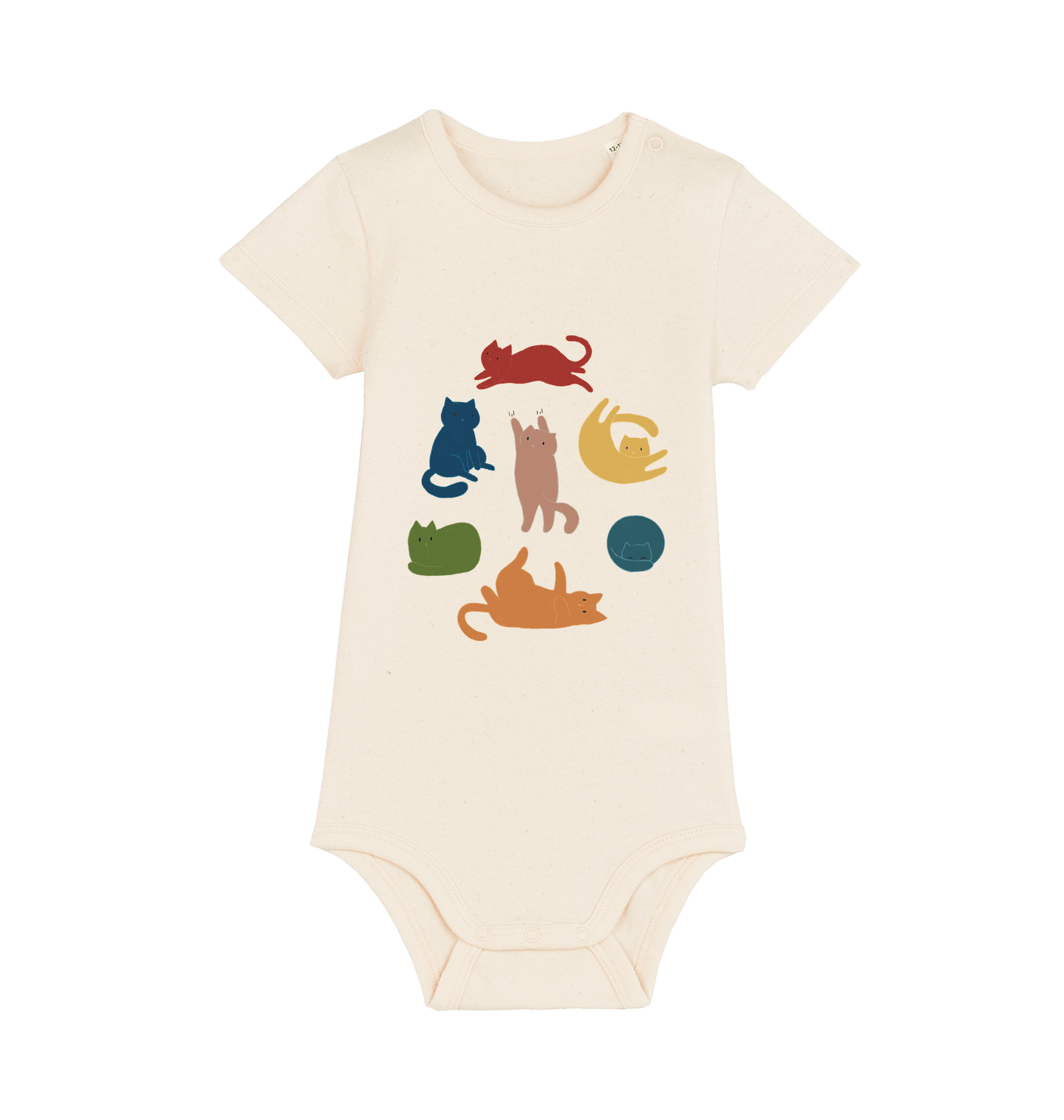 Natural Raw Printed baby grow Front