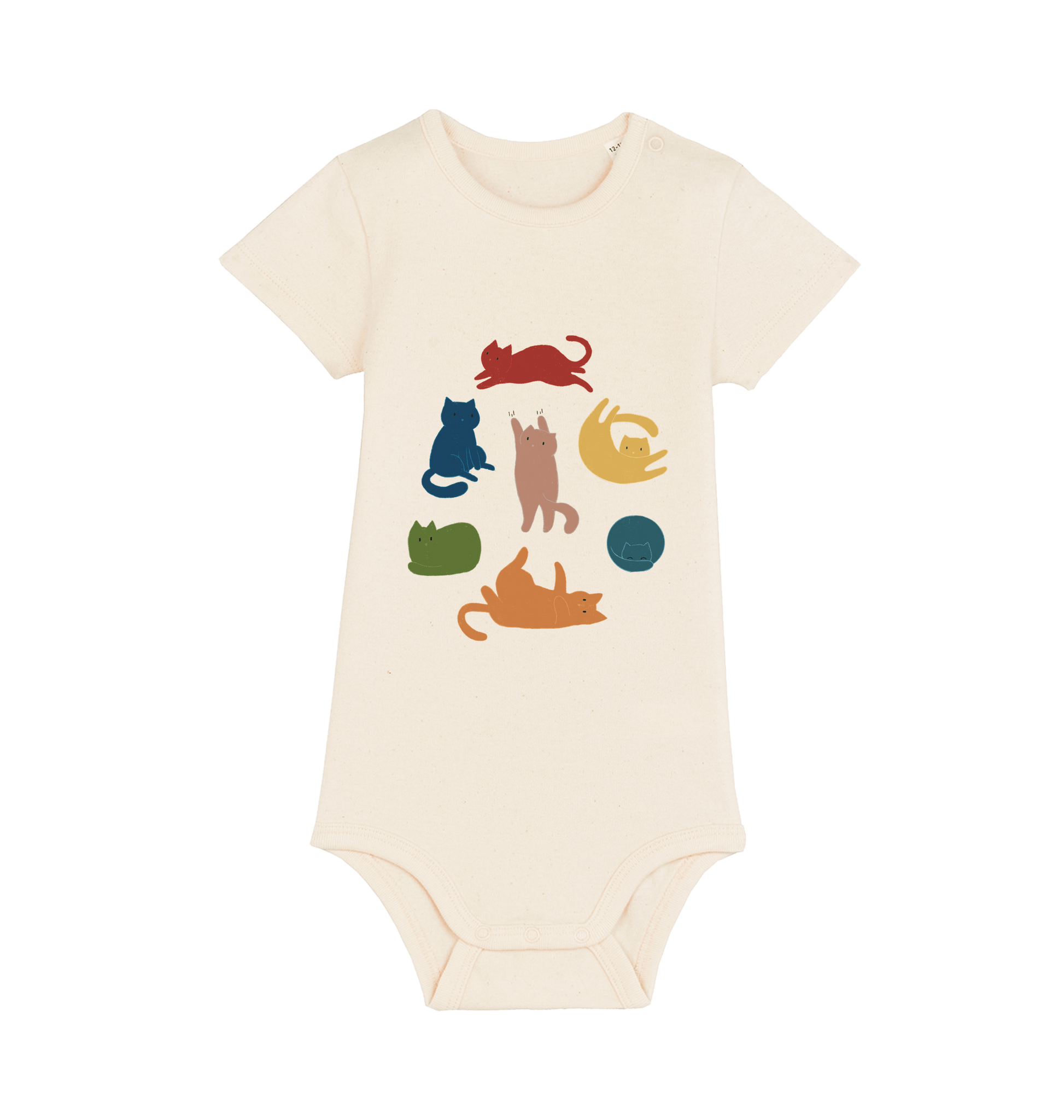 Natural Raw Printed baby grow Front