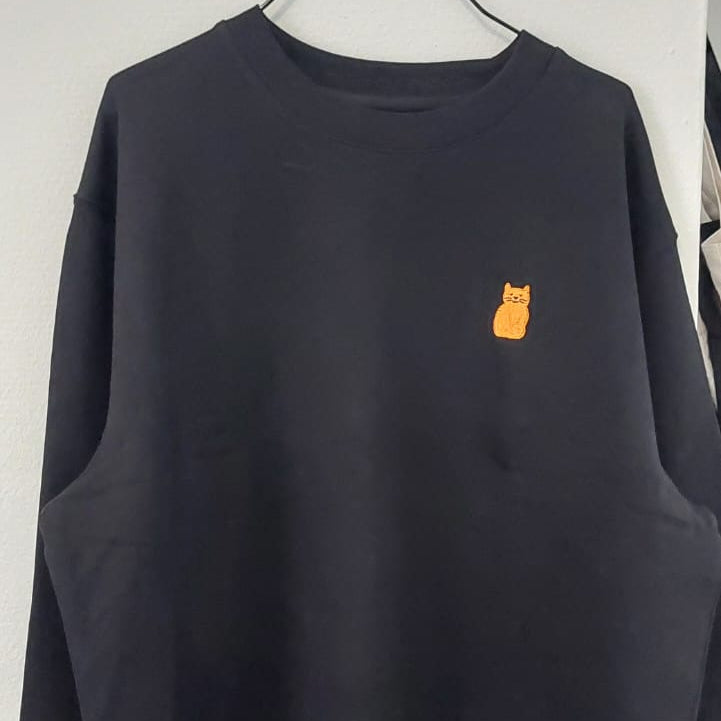 Unisex Sweater - Ginger Cat - Geborduurd