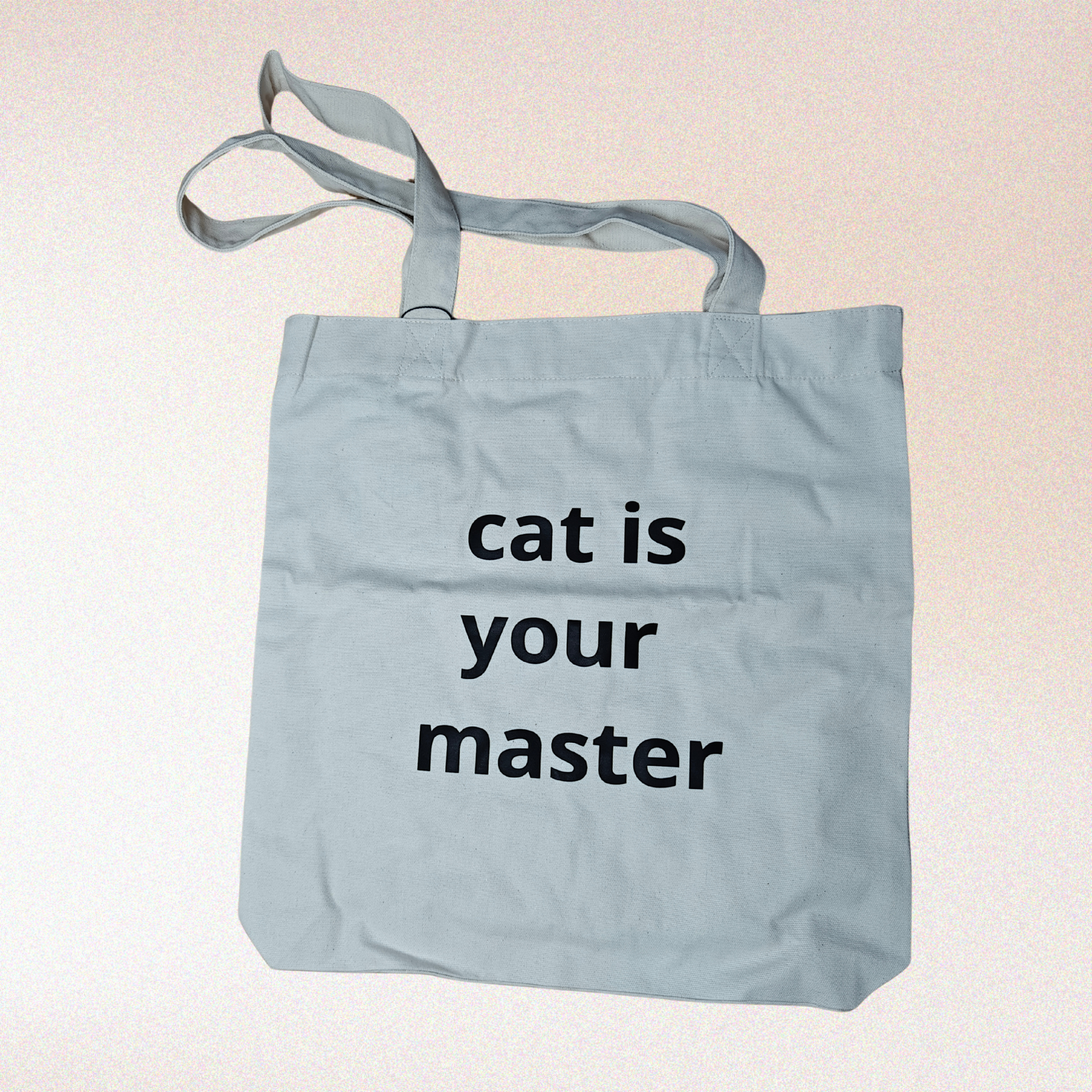 Duurzame natural tas met humoristische boodschap voor echte cat lovers.