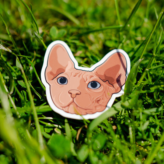 Sticker van een sfinx kat met een mysterieus en stijlvol design, perfect voor kattenfans
