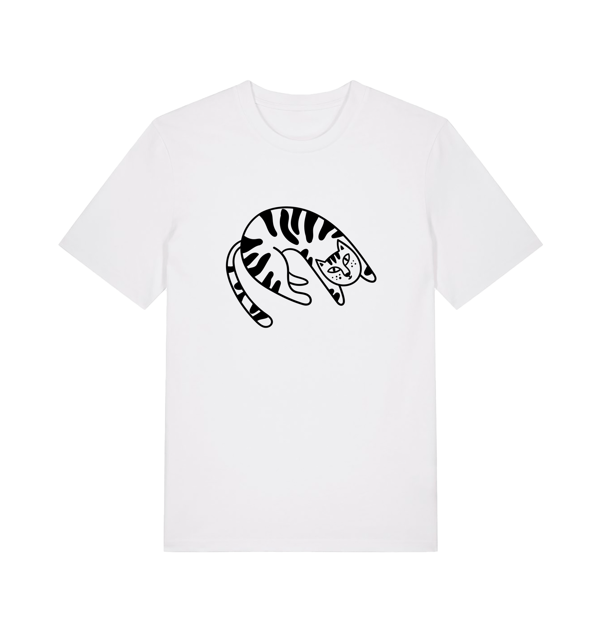 Grappig wit T-shirt met “My Cat Has My Back” en kattenprint op de rug. Comfortabel, duurzaam en perfect voor kattenliefhebbers.