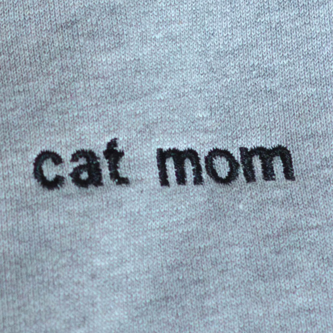 Unisex Sweater Embroidered Cat Mom