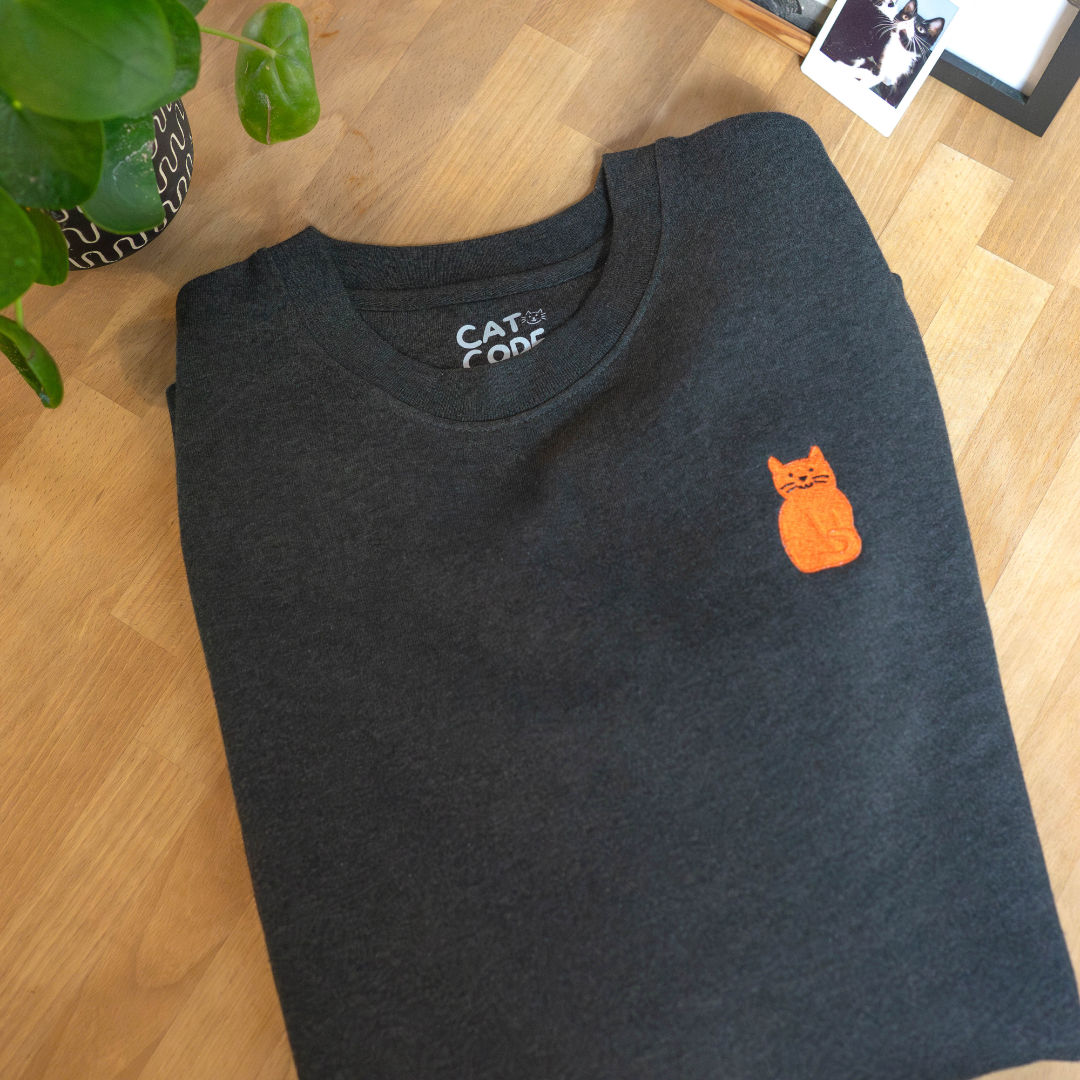 Unisex Sweater Embroidered Ginger Cat